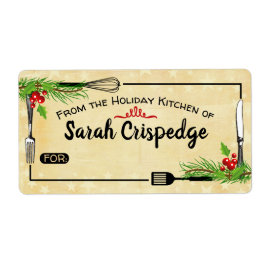 Holly maakt kerstvakantie bakken etiket
