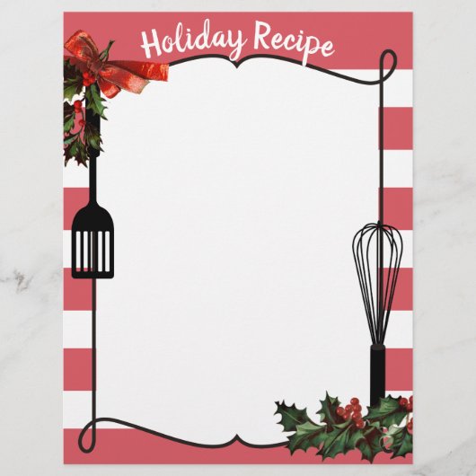 Holly maakt kerstvakantierecept letterhead (Voorkant)