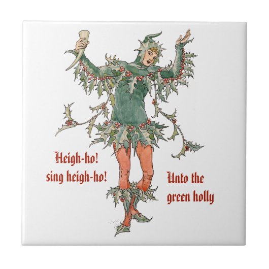 Holly man Walter Crane Flowers uit Shakespeare Tegeltje (Voorkant)