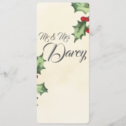 Holly Menu (Achterkant)