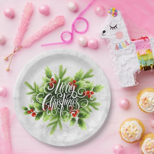 Holly Merry Bord kerstpapier (Feest)