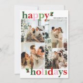 Holly Merry Bright Fun Family Holiday Card Feestdagenkaart (Voorkant)