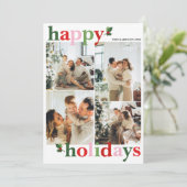 Holly Merry Bright Fun Family Holiday Card Feestdagenkaart (Staand voorkant)