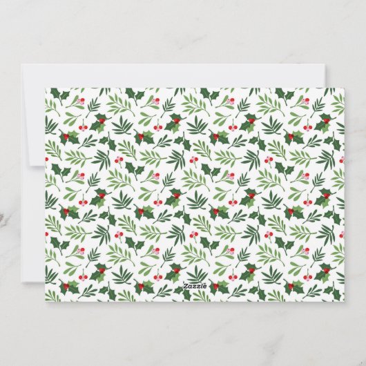 Holly Merry & Bright Holiday Kaart (Achterkant)