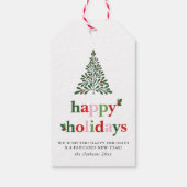 Holly Merry & Bright Holiday Kaart Cadeaulabel (Achterkant)