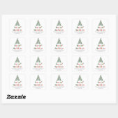 Holly Merry & Bright Holiday Kaart Vierkante Sticker (Vel)