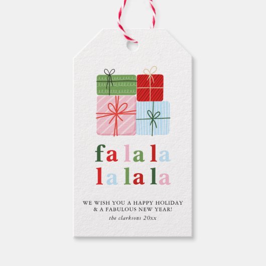 Holly Merry & Bright Vakantie Cadeaulabel (Voorkant)