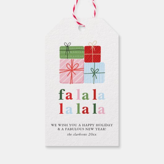 Holly Merry & Bright Vakantie Cadeaulabel (Achterkant)