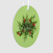 Holly Merry Christmas Acryl Ornament (voorkant)