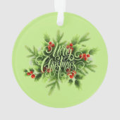 Holly Merry Christmas Acryl Ornament (achterkant)