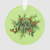 Holly Merry Christmas Acryl Ornament (voorkant)