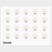 Holly Merry Christmas Classic Ronde Sticker (Vel)