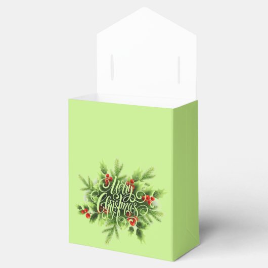 Holly Merry Christmas Favor Box Bedankdoosjes (Geopend)