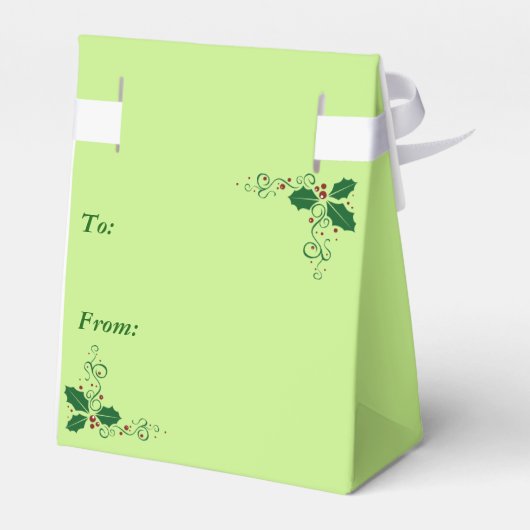 Holly Merry Christmas Favor Box Bedankdoosjes (Achterkant)