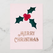 Holly Merry Christmas Folie Kaart (Voorkant)