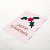 Holly Merry Christmas Folie Kaart (Gedraaid)