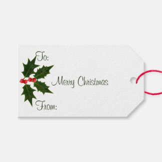Holly Merry Christmas Gift Labels Behuizingen Cadeaulabel