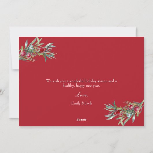 Holly Merry Christmas Holiday Fotocollage Feestdagenkaart (Achterkant)