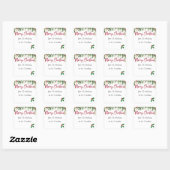 Holly Merry Christmas-label met bewerkbare namen Vierkante Sticker (Vel)