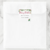 Holly Merry Christmas-label met bewerkbare namen Vierkante Sticker (Tas)