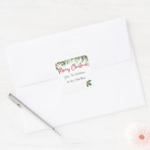 Holly Merry Christmas-label met bewerkbare namen Vierkante Sticker (Envelop)