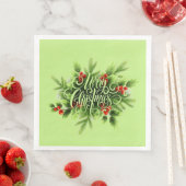 Holly Merry Christmas Paper Napkin Servet (Insitu)