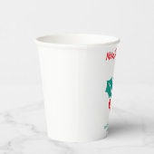 Holly Merry Christmas Rood Wit Groen Custom Name Papieren Bekers (Rechts)