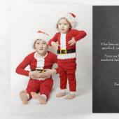 Holly Merry Christmas Trifold Foto Kerstmis Drieluik Wenskaart (Binnenzijde eerst)
