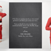 Holly Merry Christmas Trifold Foto Kerstmis Drieluik Wenskaart (Binnenkant midden)