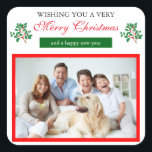 Holly Merry Christmas - Vierkante Sticker<br><div class="desc">Holly Merry Christmas - Vierkante Sticker</div>
