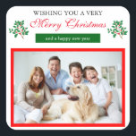 Holly Merry Christmas - Vierkante Sticker<br><div class="desc">Holly Merry Christmas - Vierkante Sticker</div>