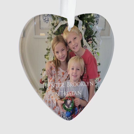 Holly Merry Christmas Waterverf Gold Familie Foto Ornament (voorkant)