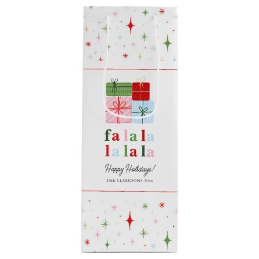 Holly Merry Holiday Fa La Wijn Cadeautas (Voorkant)