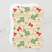 holly merry kerst feestdagenkaart (Voorkant / Achterkant)