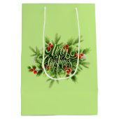 Holly Merry kerst Medium Gift Bag Cadeauzakje (Achterkant)