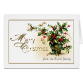 Holly Merry kerstfeestay-kaart (Voorkant Horizontaal)