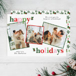 Holly Merry-kerstfeestelijke familie Feestdagenkaart<br><div class="desc">Heldere en leuke kerstkaart om naar familie en vrienden te sturen!</div>