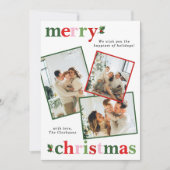 Holly Merry-kerstfeestelijke familie Feestdagenkaart (Voorkant)
