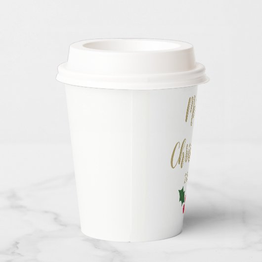 Holly Merry Kerstmis 2023 Papieren Bekers (Rechts)