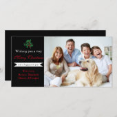 Holly "Merry Kerstmis" Black - Fotokaart Feestdagenkaart (Voorkant / Achterkant)