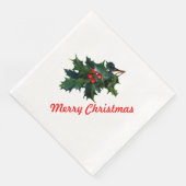 Holly Merry Kerstmis Napkin Servetten (Hoek)