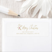 Holly Merry Kerstmis Whimsical Typography Quote Etiket (Insitu)