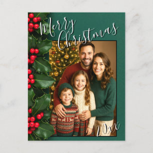 Holly Merry Kerstvakantie Foto Briefkaart