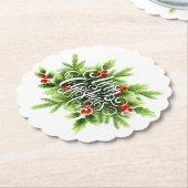 Holly Merry Onderzetter kerstpapier (Gekanteld)