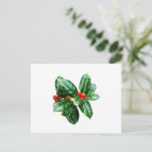 Holly met bessen briefkaart (Staand voorkant)