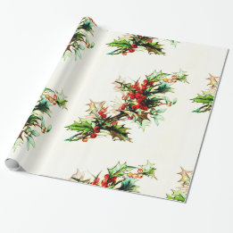 Holly met kerstmis met Berries Cadeaupapier
