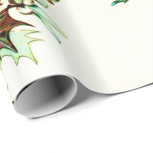 Holly met  kerstmis met Berries Cadeaupapier (Rol Hoek)