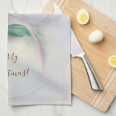 Holly met kerstmis met Bow Pastel Theedoek (Quarter Fold)