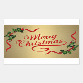 Holly met Ribbons op Gold Sticker