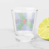 Holly, met rode bessen shot glas (Achterkant)